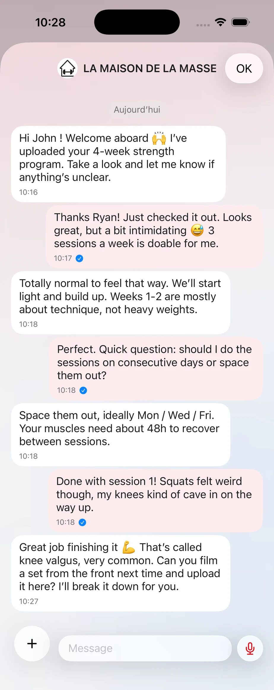 Client app: Home tab